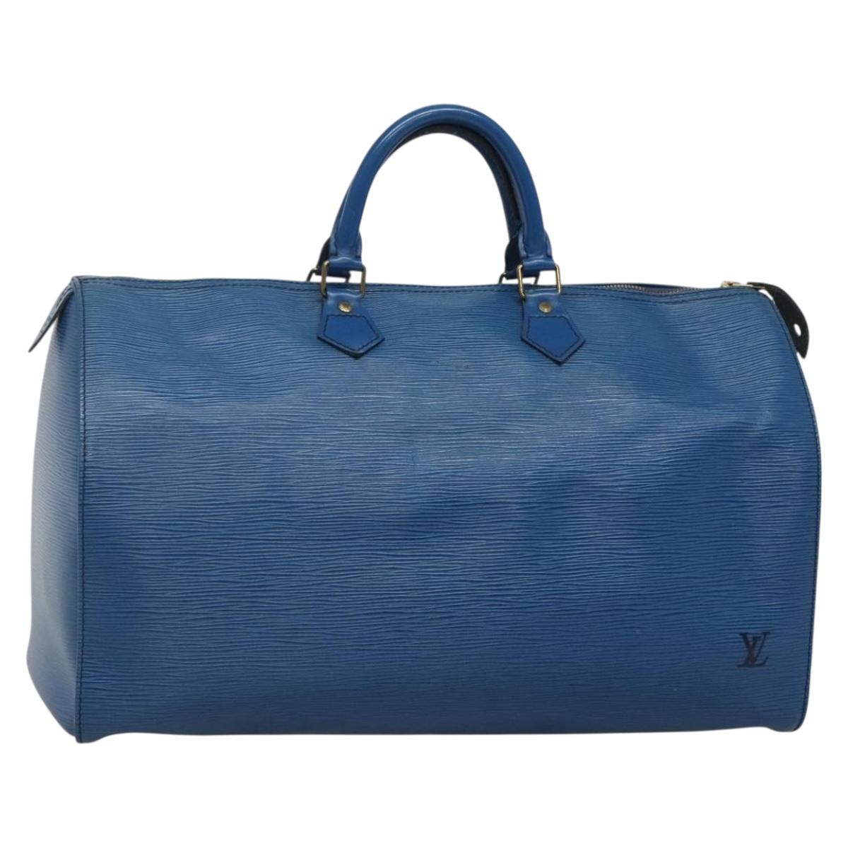 LOUIS VUITTON Epi Speedy 40 Hand Bag Toledo Blue M42985 LV 122882