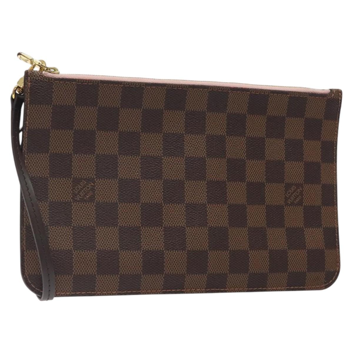 LOUIS VUITTON Damier Ebene Neverfull MM Pouch Accessory Pouch LV 123348