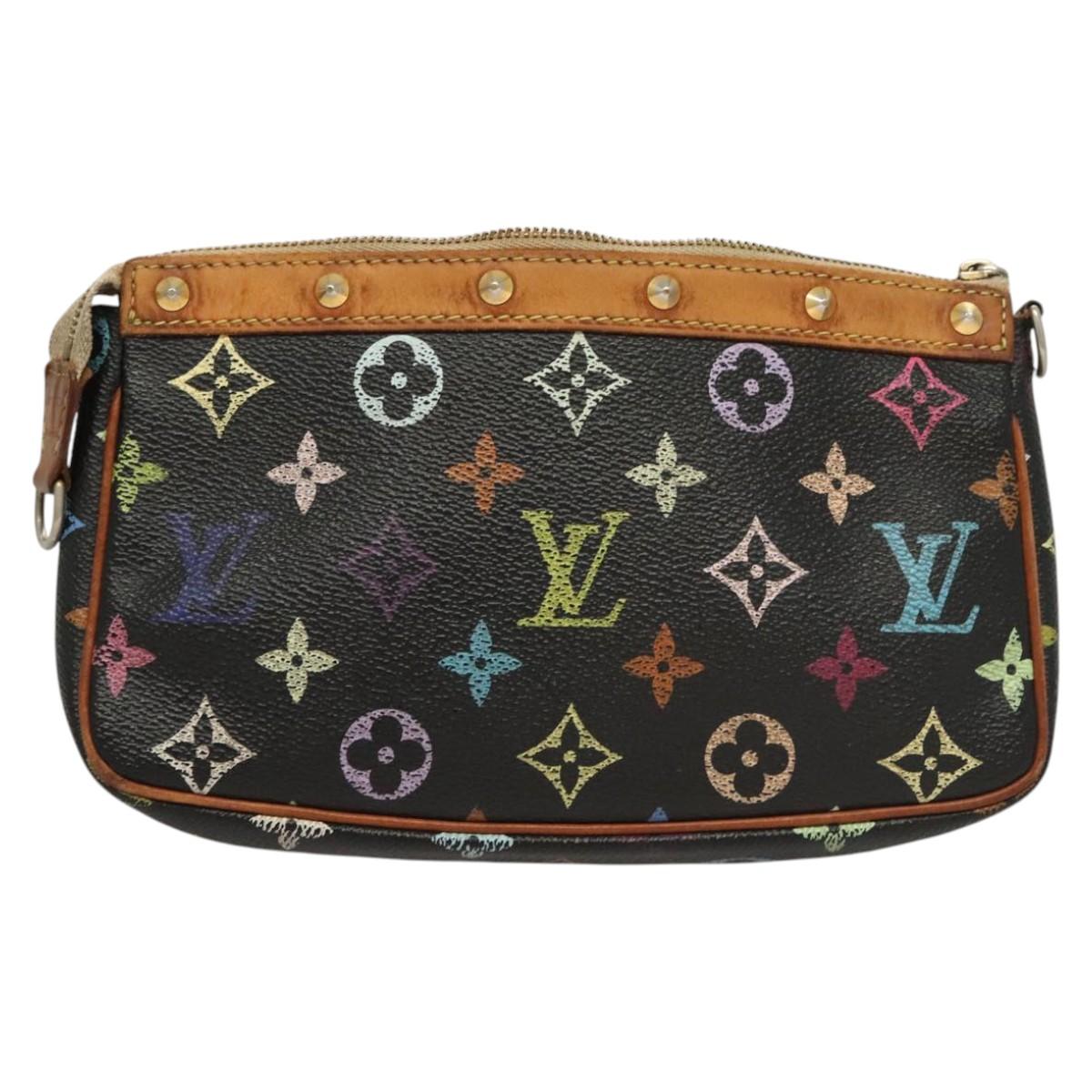 LOUIS VUITTON Monogram Multicolor Pochette Accessoires Black M92648 123447