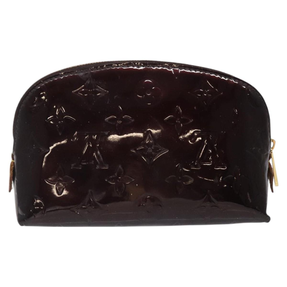 LOUIS VUITTON Monogram Vernis Pochette Cosmetic PM Amarante M91495 123448