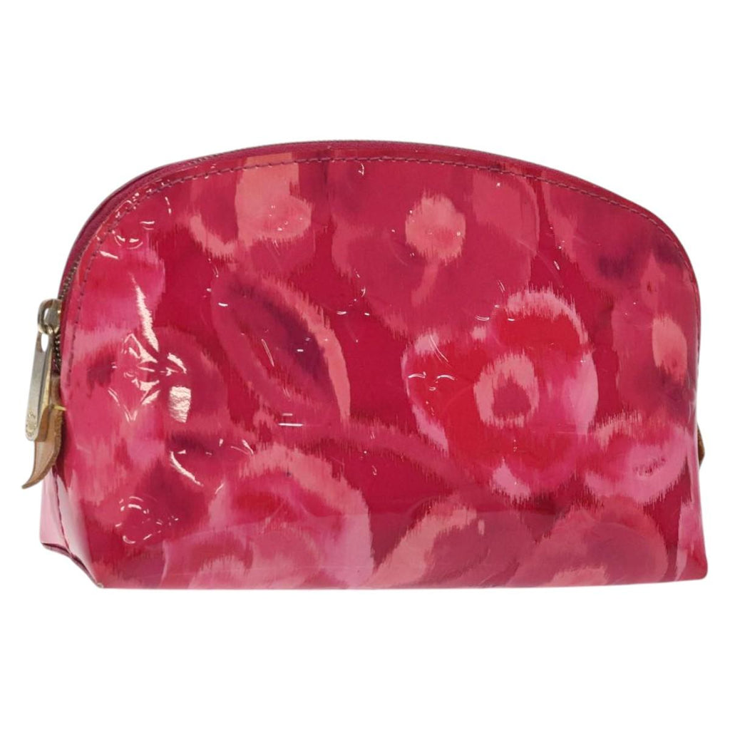 LOUIS VUITTON Vernis Ikat Flower Pochette Cosmetic Pink M90045 LV 123450