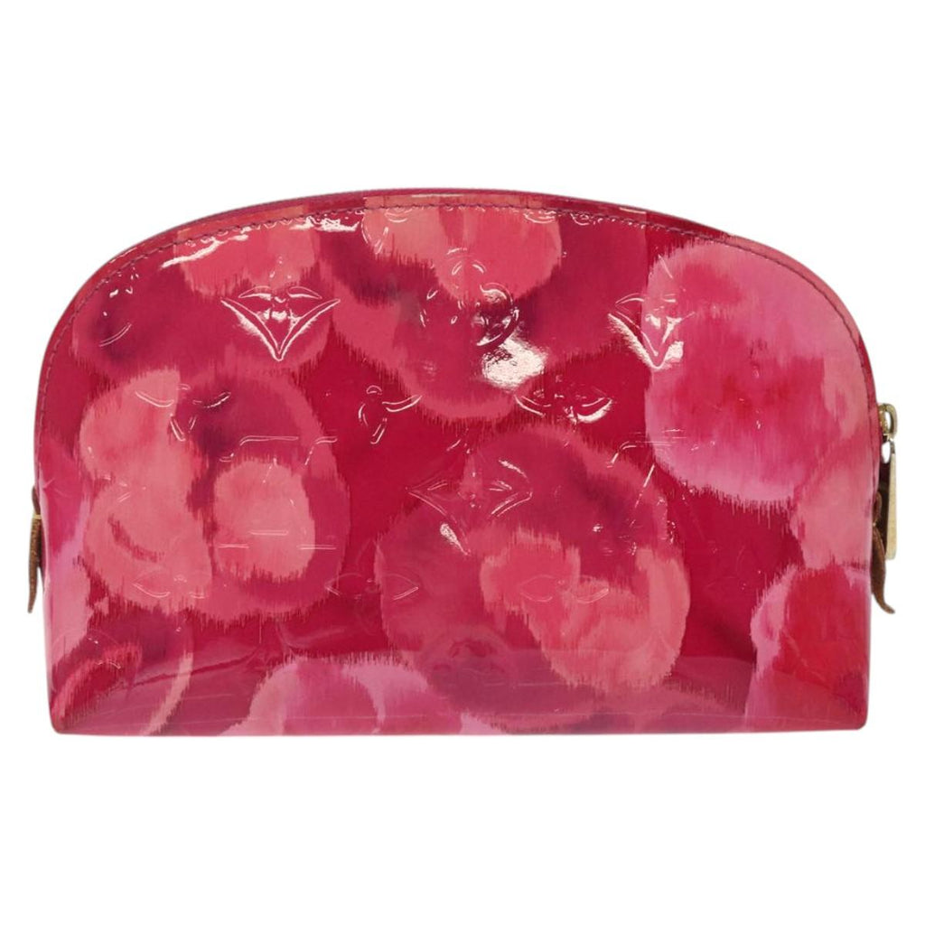 LOUIS VUITTON Vernis Ikat Flower Pochette Cosmetic Pink M90045 LV 123450