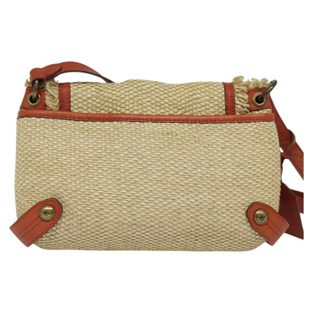 BURBERRY Blue Label Shoulder Bag Straw Beige 123677