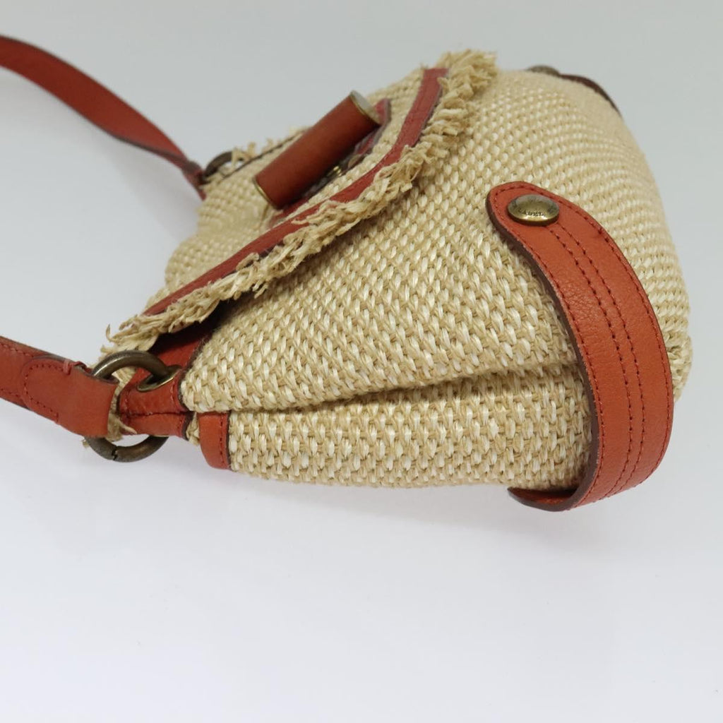 BURBERRY Blue Label Shoulder Bag Straw Beige 123677