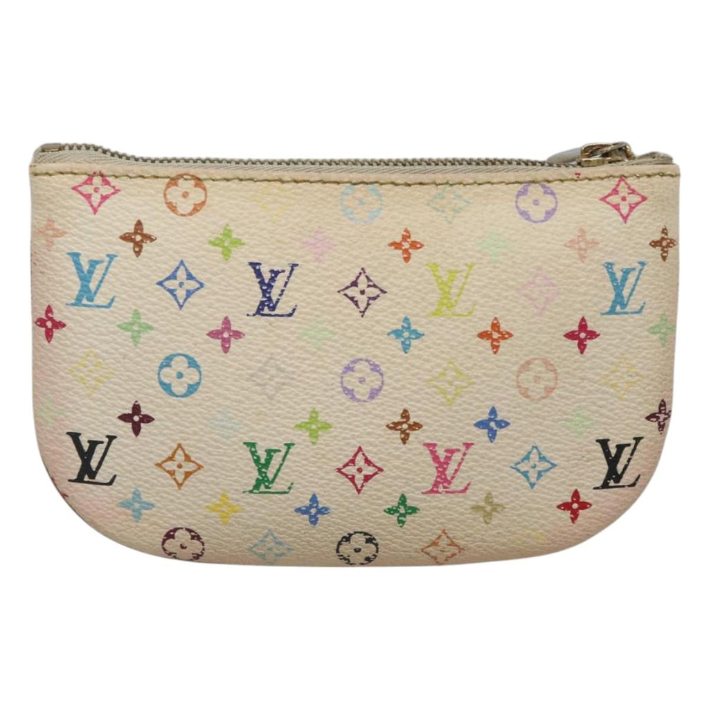 LOUIS VUITTON Monogram Multicolor Pochette MM Pouch White M60028 LV 123829
