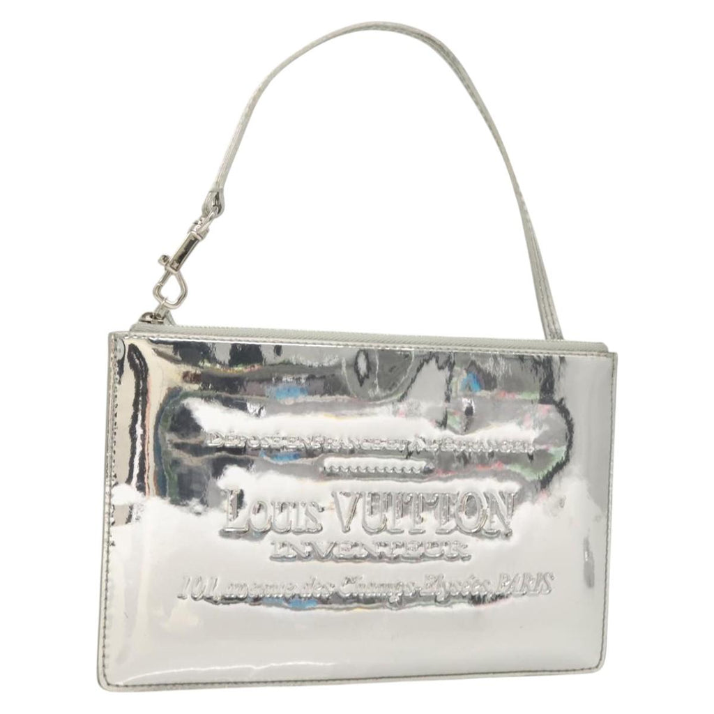 LOUIS VUITTON Monogram Miroir Pochette Platt Pouch Silver M95277 LV 124039