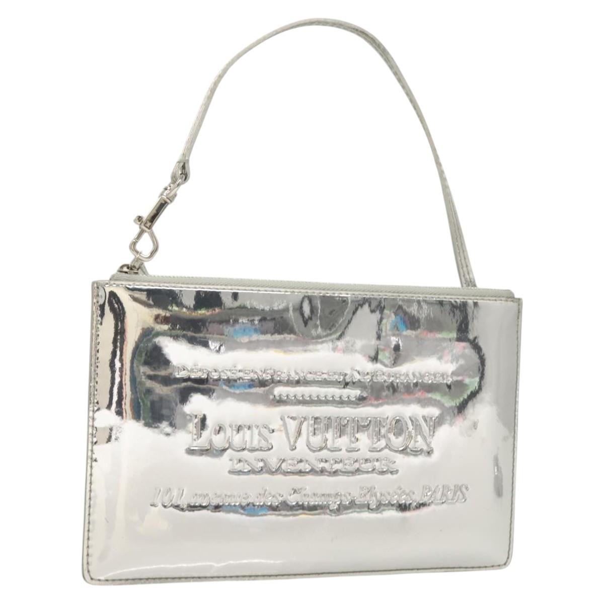 LOUIS VUITTON Monogram Miroir Pochette Platt Pouch Silver M95277 LV 124039