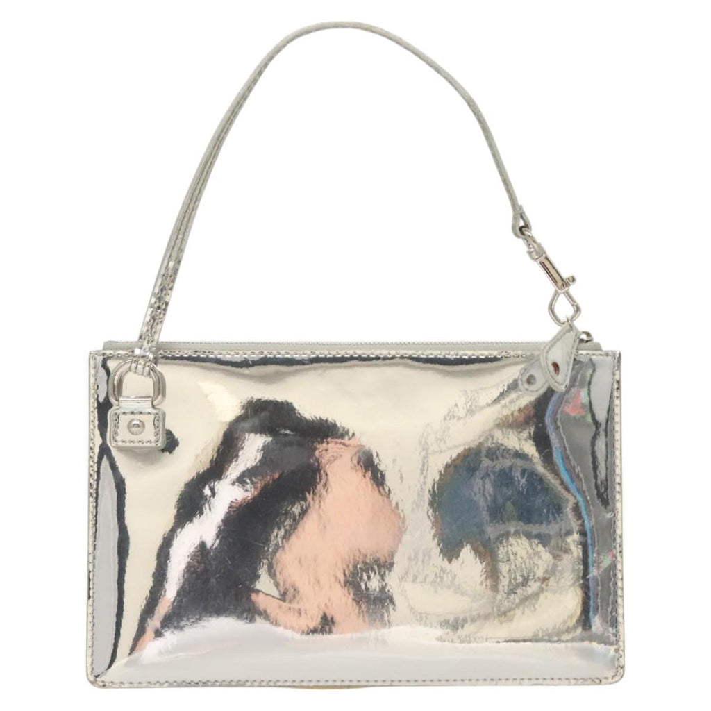 LOUIS VUITTON Monogram Miroir Pochette Platt Pouch Silver M95277 LV 124039