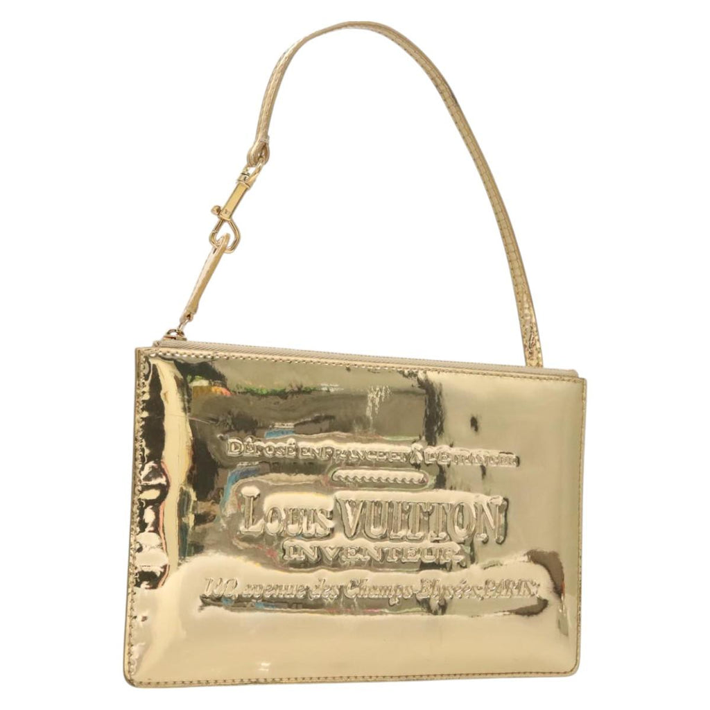 LOUIS VUITTON Monogram Miroir Pochette Plat Clutch Bag Gold M95278 124040