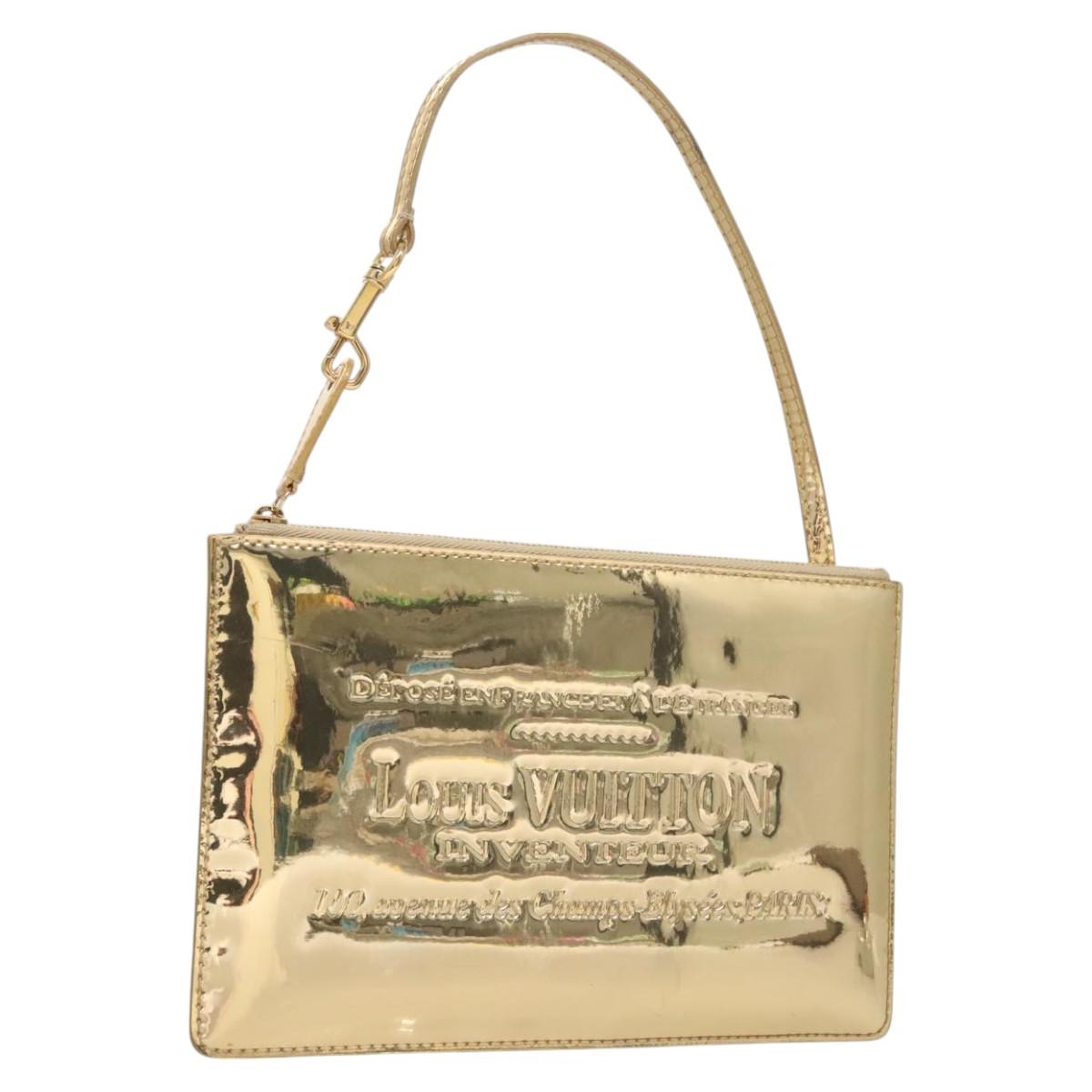 LOUIS VUITTON Monogram Miroir Pochette Plat Clutch Bag Gold M95278 124040
