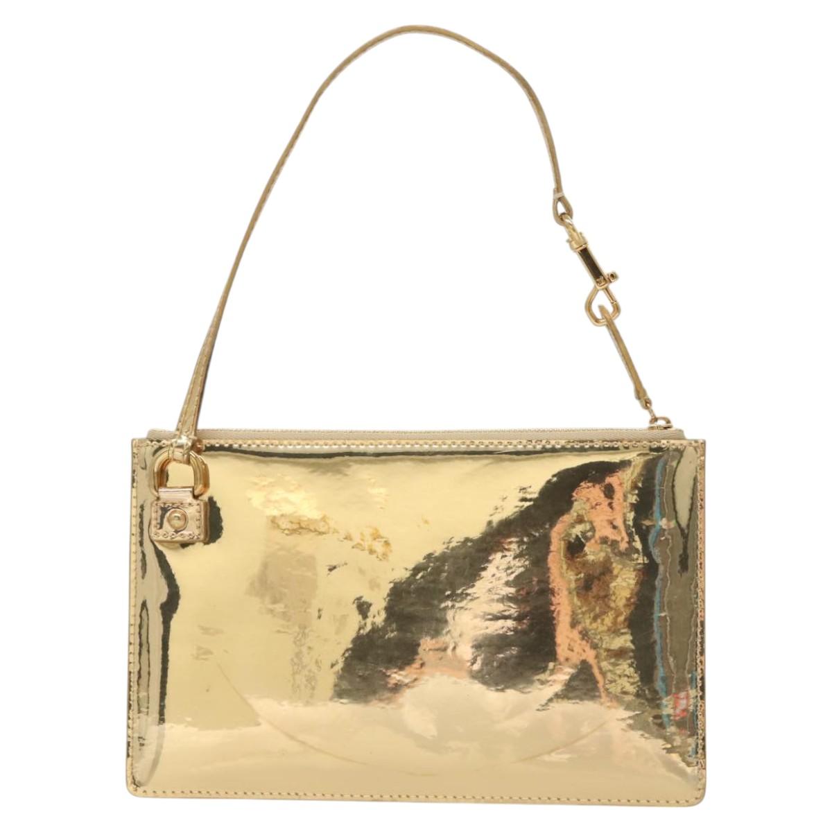 LOUIS VUITTON Monogram Miroir Pochette Plat Clutch Bag Gold M95278 124040