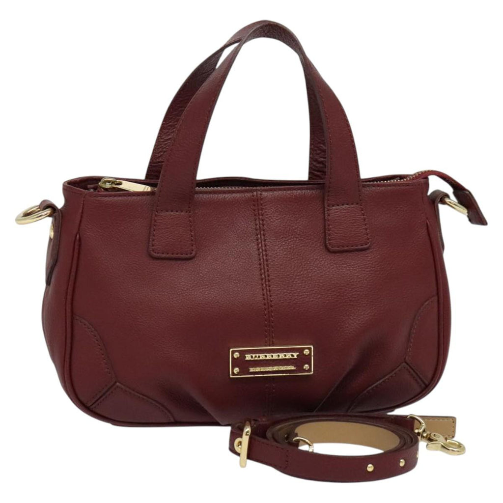 BURBERRY Blue Label Shoulder Bag Leather 2way Red Gold 124691