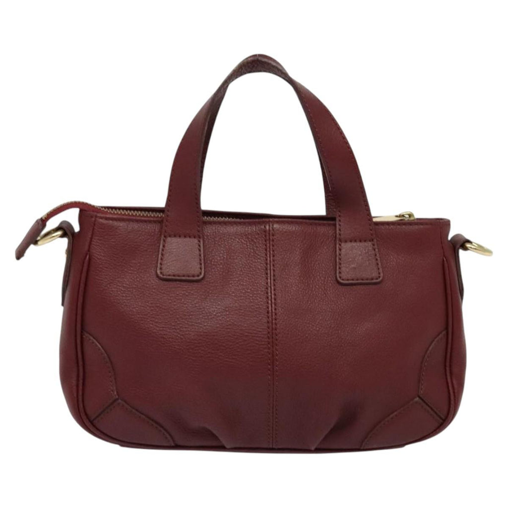 BURBERRY Blue Label Shoulder Bag Leather 2way Red Gold 124691