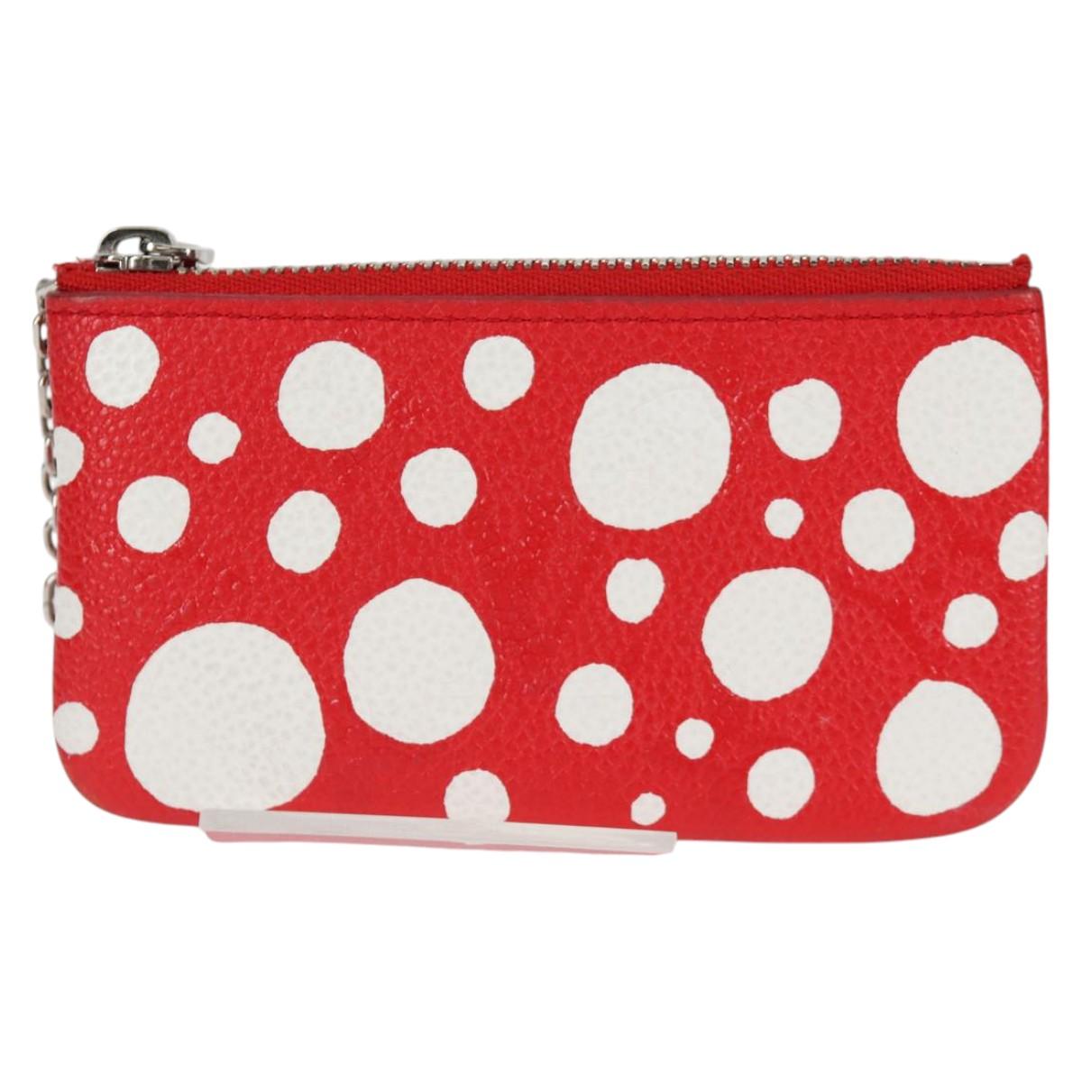 LOUIS VUITTON Yayoi Kusama Pochette Cles Coin Purse Red M81957 LV 124768M