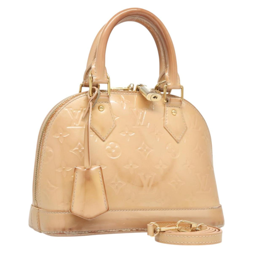 LOUIS VUITTON Monogram Vernis Alma BB Hand Bag Beige Dunne M90175 LV 124804