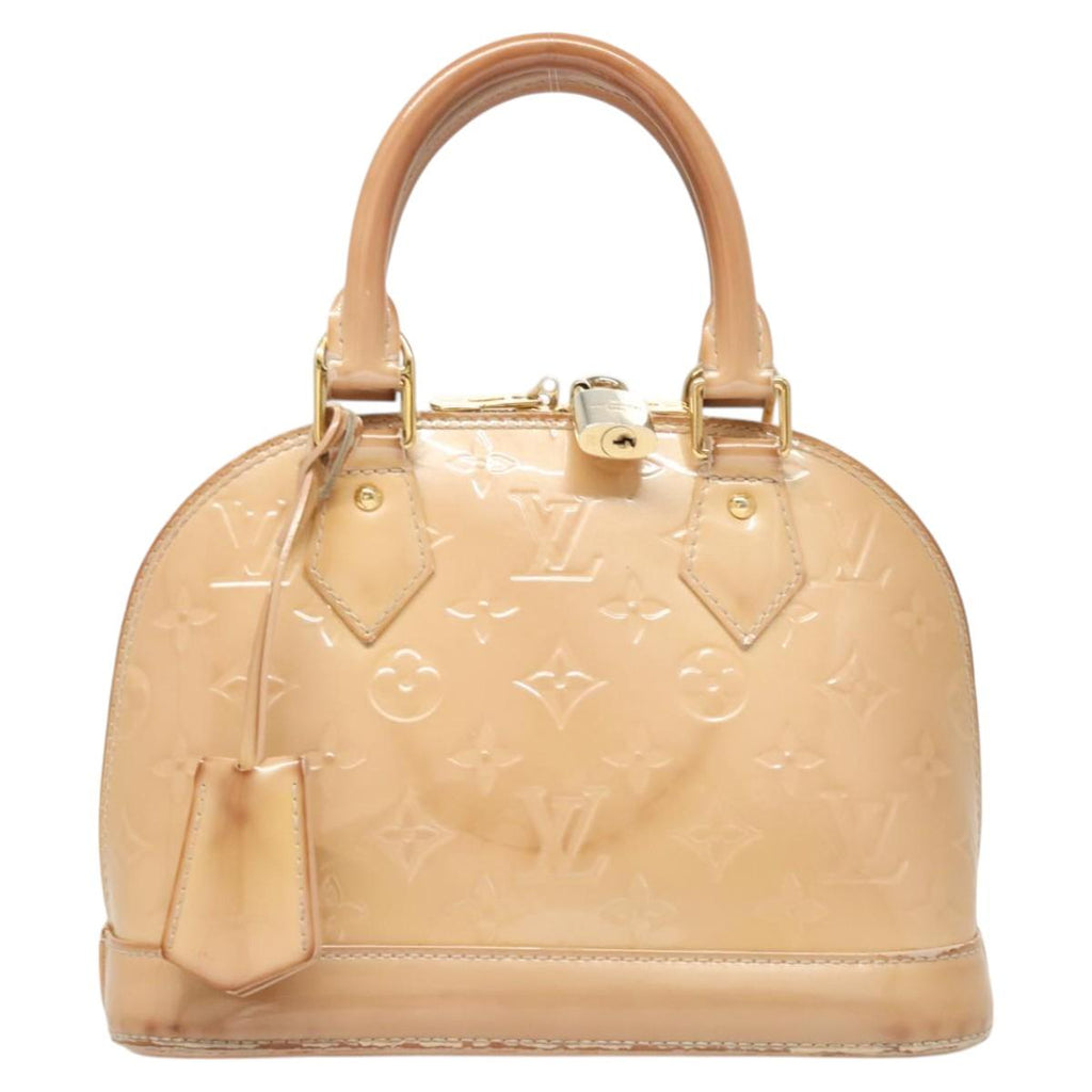 LOUIS VUITTON Monogram Vernis Alma BB Hand Bag Beige Dunne M90175 LV 124804