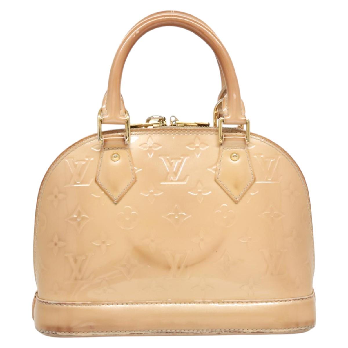 LOUIS VUITTON Monogram Vernis Alma BB Hand Bag Beige Dunne M90175 LV 124804