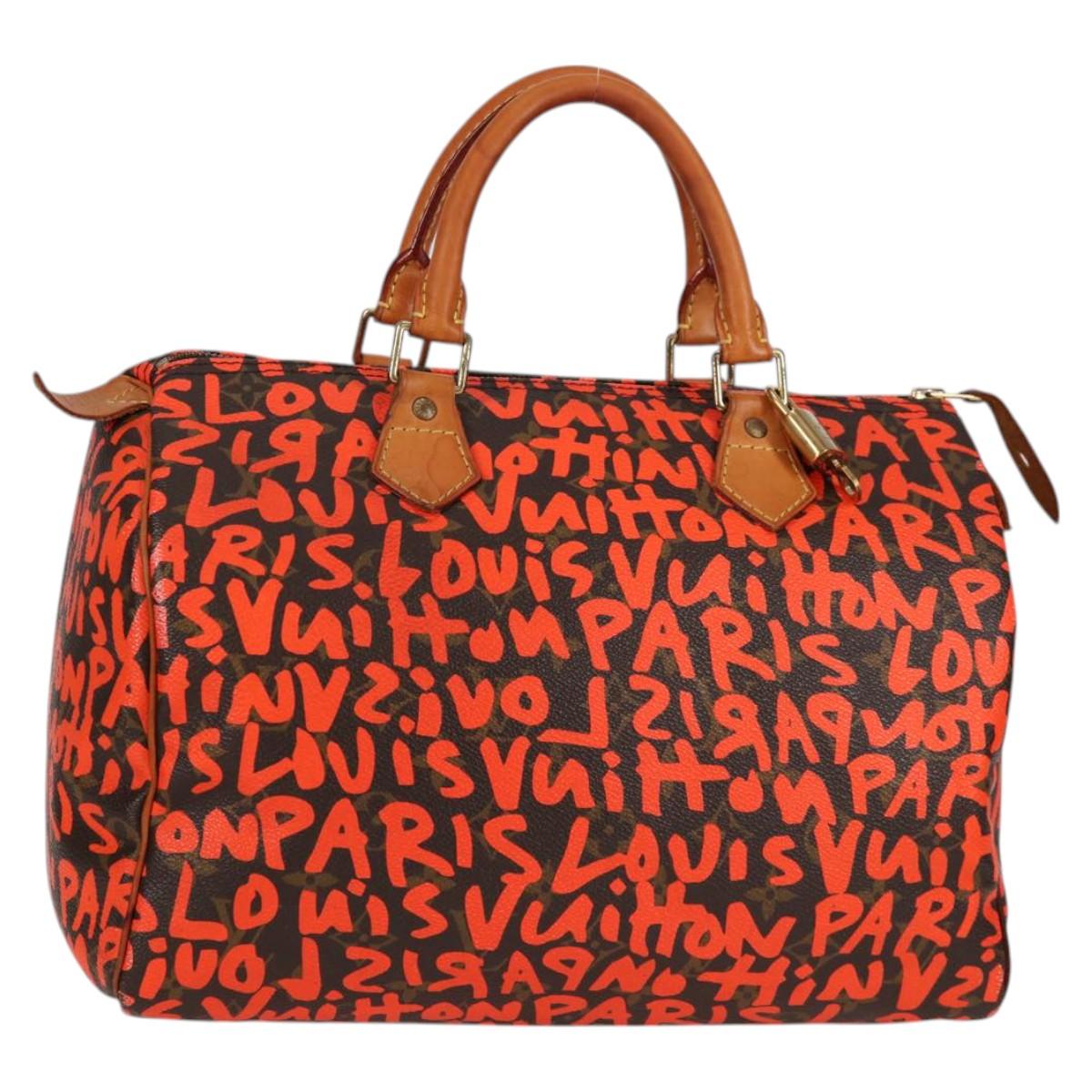 LOUIS VUITTON Monogram Graffiti Speedy 30 Hand Bag Orange M93705 124885AV