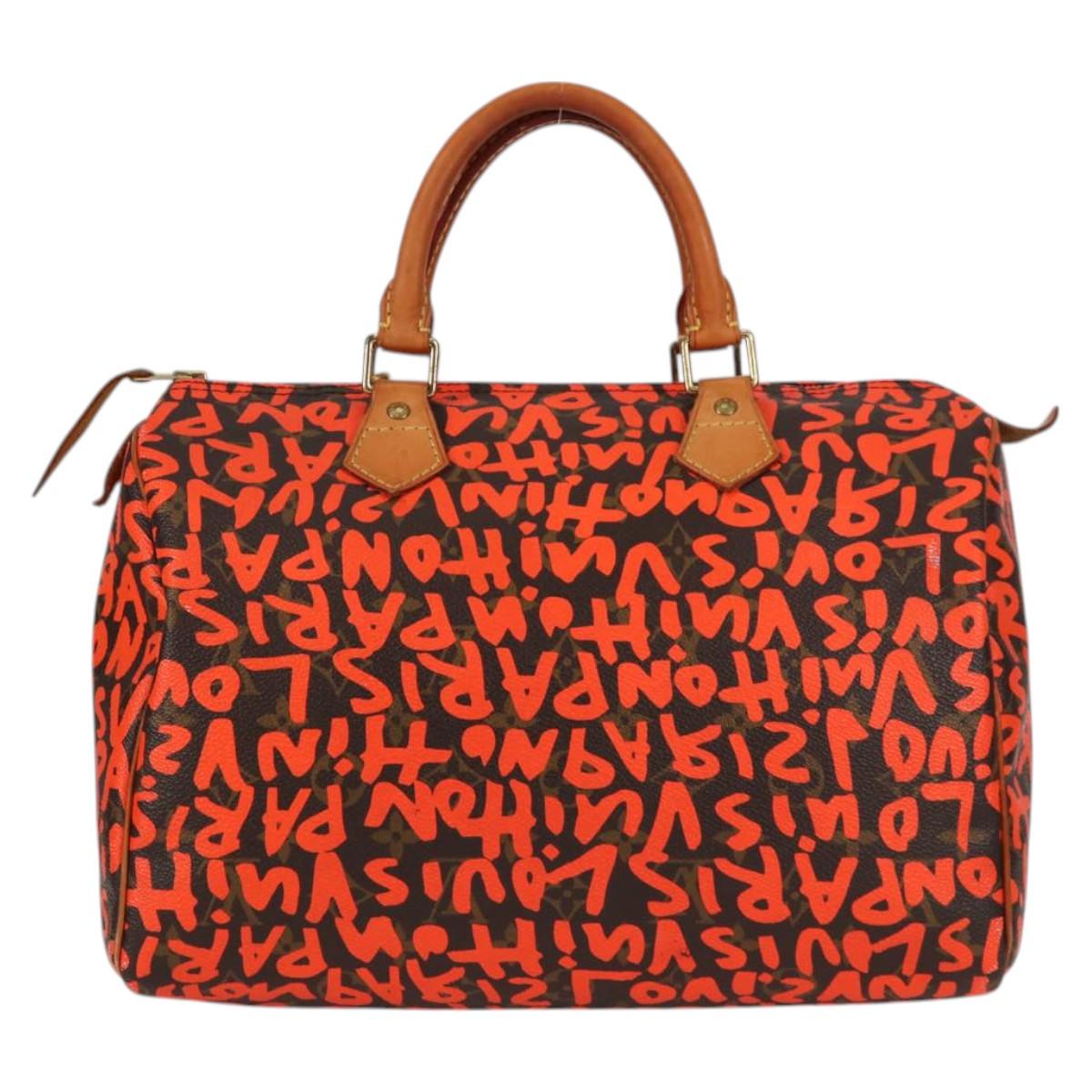 LOUIS VUITTON Monogram Graffiti Speedy 30 Hand Bag Orange M93705 124885AV
