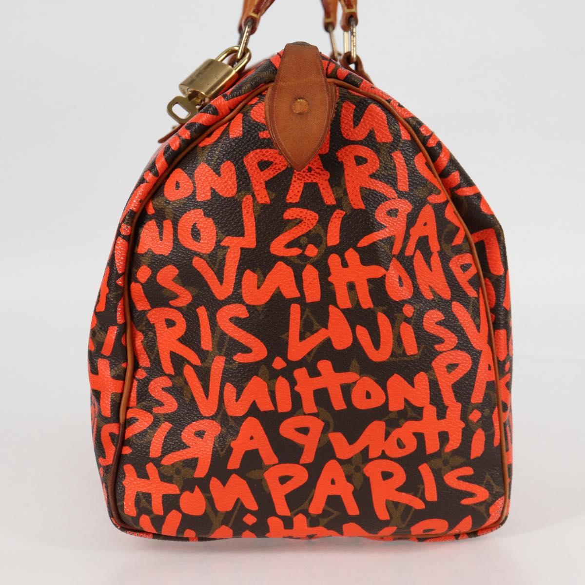 LOUIS VUITTON Monogram Graffiti Speedy 30 Hand Bag Orange M93705 124885AV