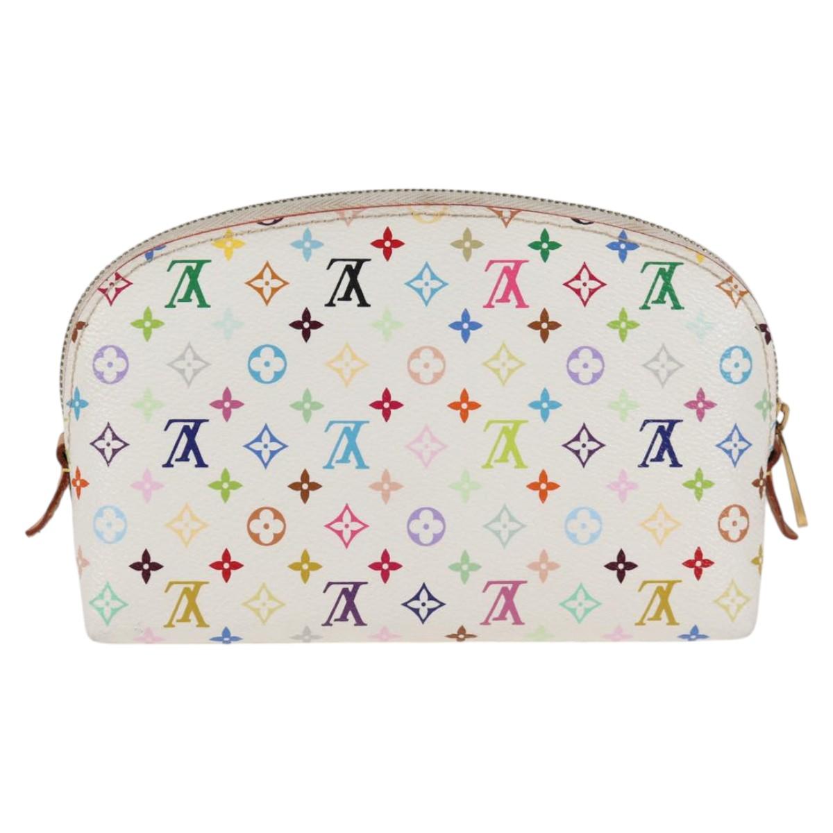 LOUIS VUITTON Monogram Multicolor Pochette Cosmetic White M47354 125292AV