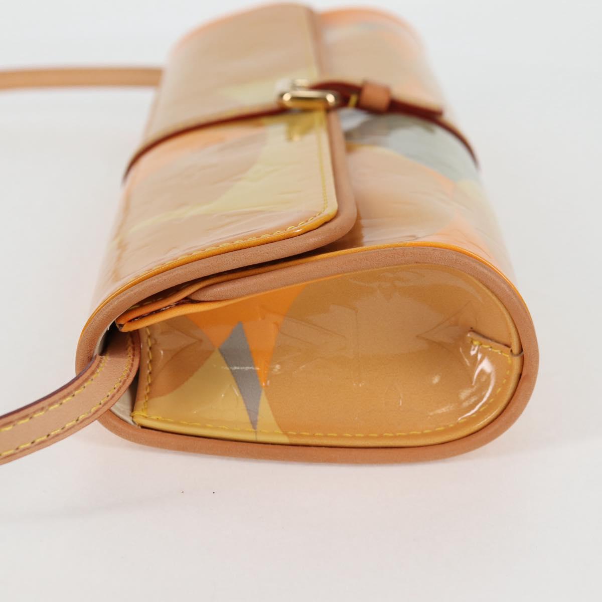 LOUIS VUITTON Monogram Vernis Pochette Fleur Bag Yellow M91118 LV 125311V