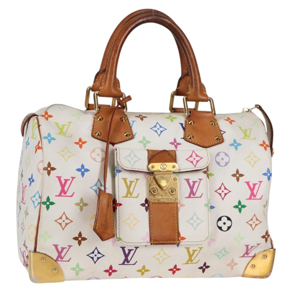 LOUIS VUITTON Monogram Multicolor Speedy 30 Hand Bag White M92643 125341V