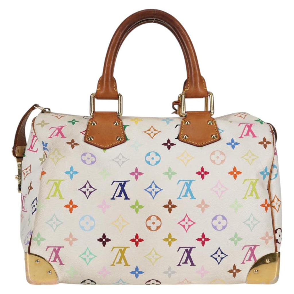 LOUIS VUITTON Monogram Multicolor Speedy 30 Hand Bag White M92643 125341V