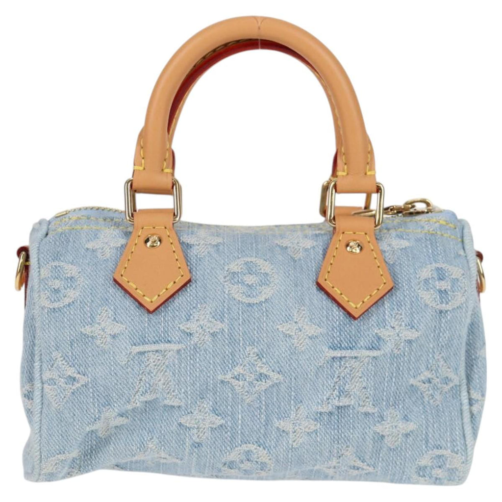 LOUIS VUITTON Monogram Denim Nano Speedy Hand Bag Blue M11212 LV 125482SM