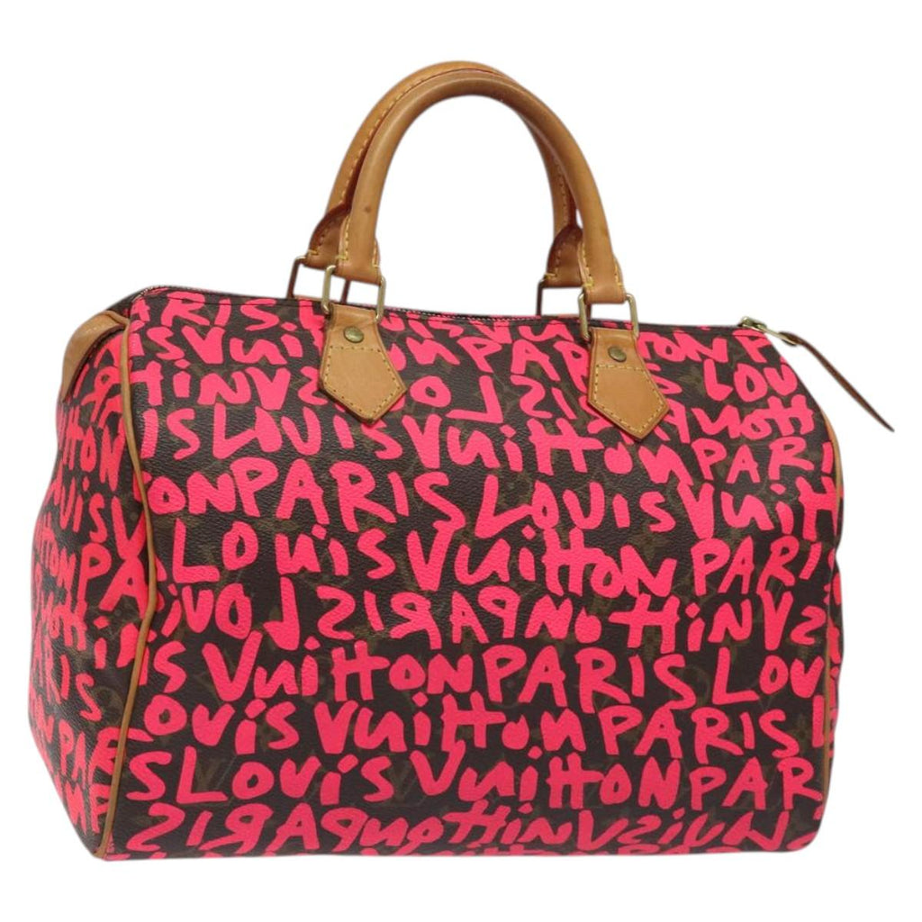 LOUIS VUITTON Monogram Graffiti Speedy 30 Hand Bag Pink M93704 LV 125488V