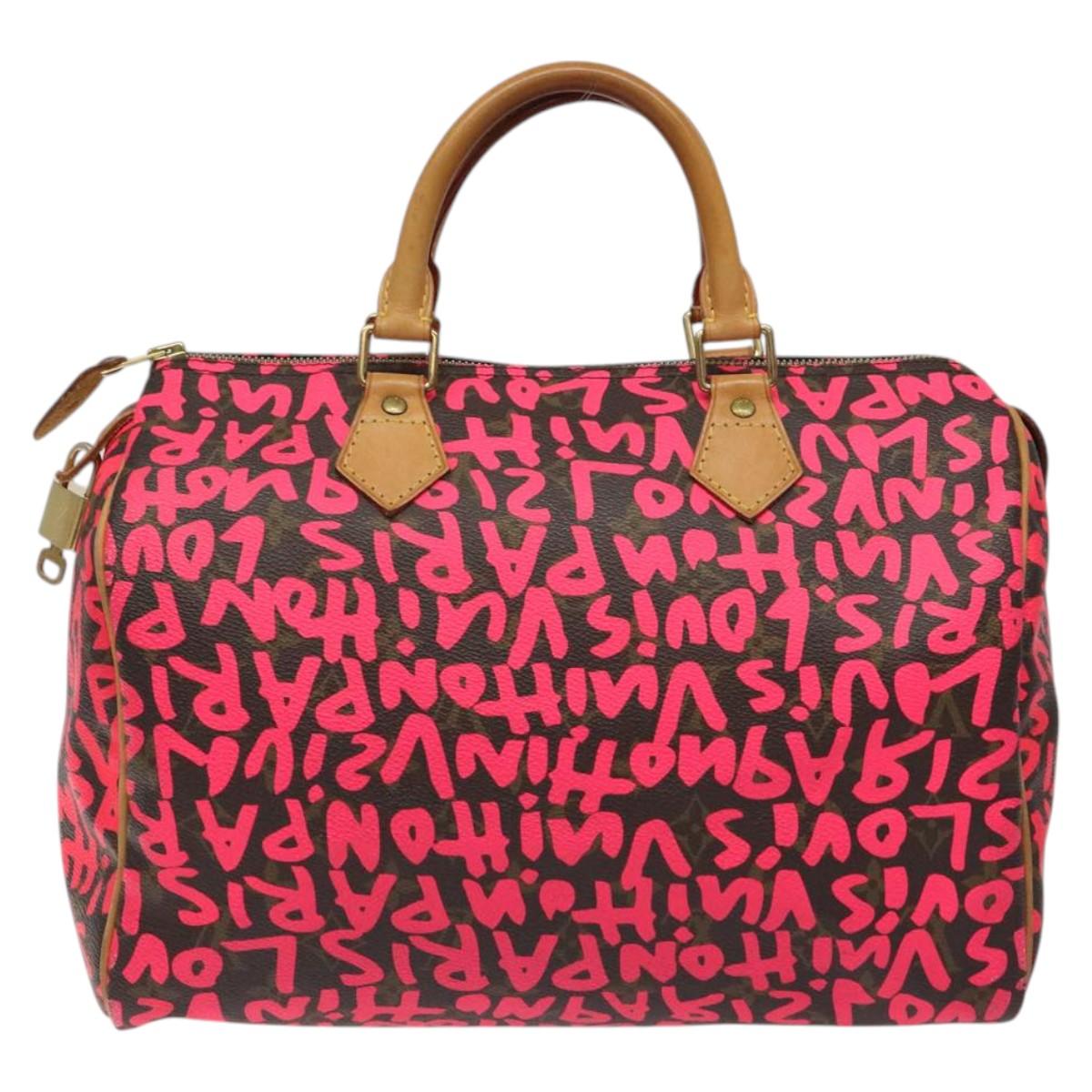 LOUIS VUITTON Monogram Graffiti Speedy 30 Hand Bag Pink M93704 LV 125488V