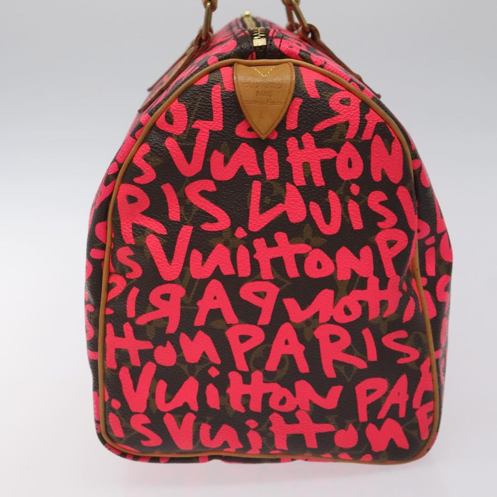 LOUIS VUITTON Monogram Graffiti Speedy 30 Hand Bag Pink M93704 LV 125488V