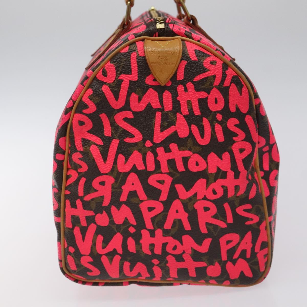 LOUIS VUITTON Monogram Graffiti Speedy 30 Hand Bag Pink M93704 LV 125488V