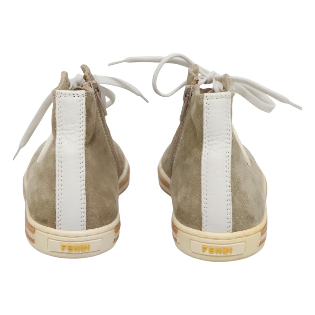 FENDI Sneakers Suede Beige 125724