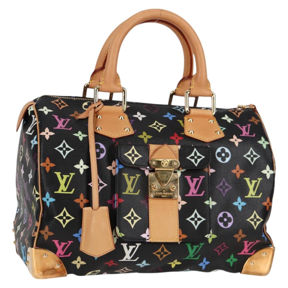 LOUIS VUITTON Monogram Multicolor Speedy 30 Hand Bag Black M92642 125838V