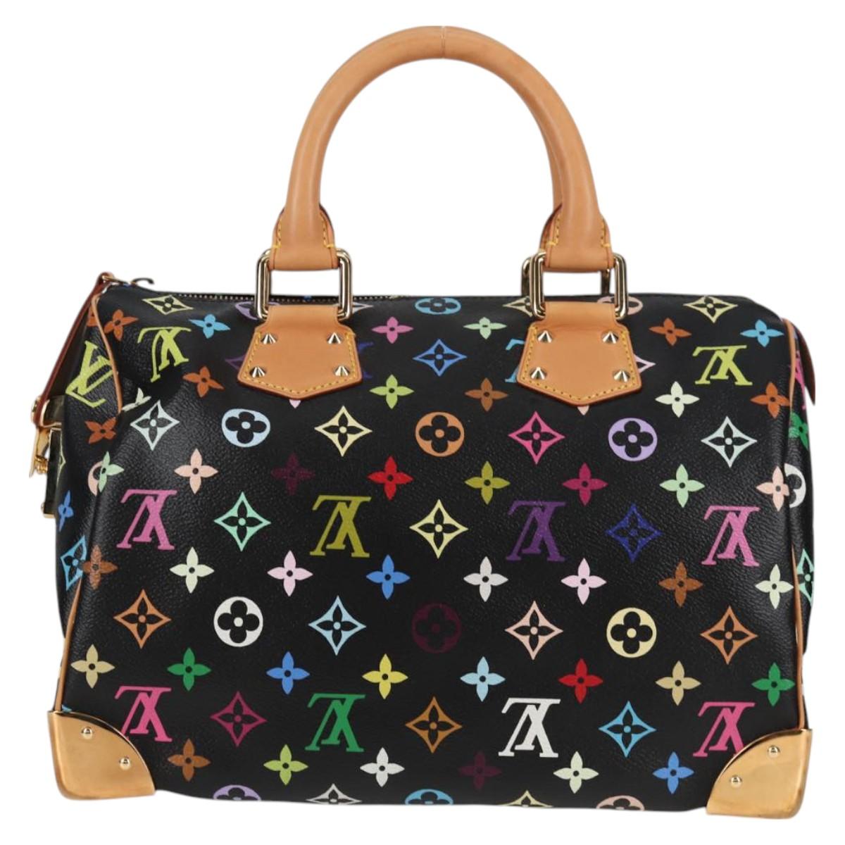LOUIS VUITTON Monogram Multicolor Speedy 30 Hand Bag Black M92642 125838V