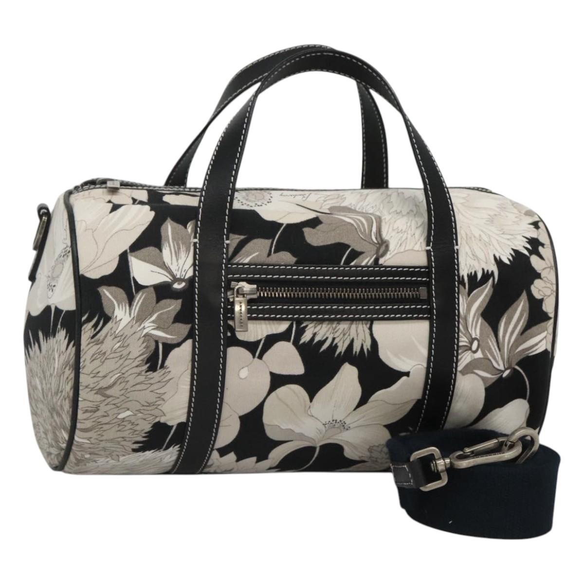 BURBERRY Hand Bag Canvas 2way Black 125906