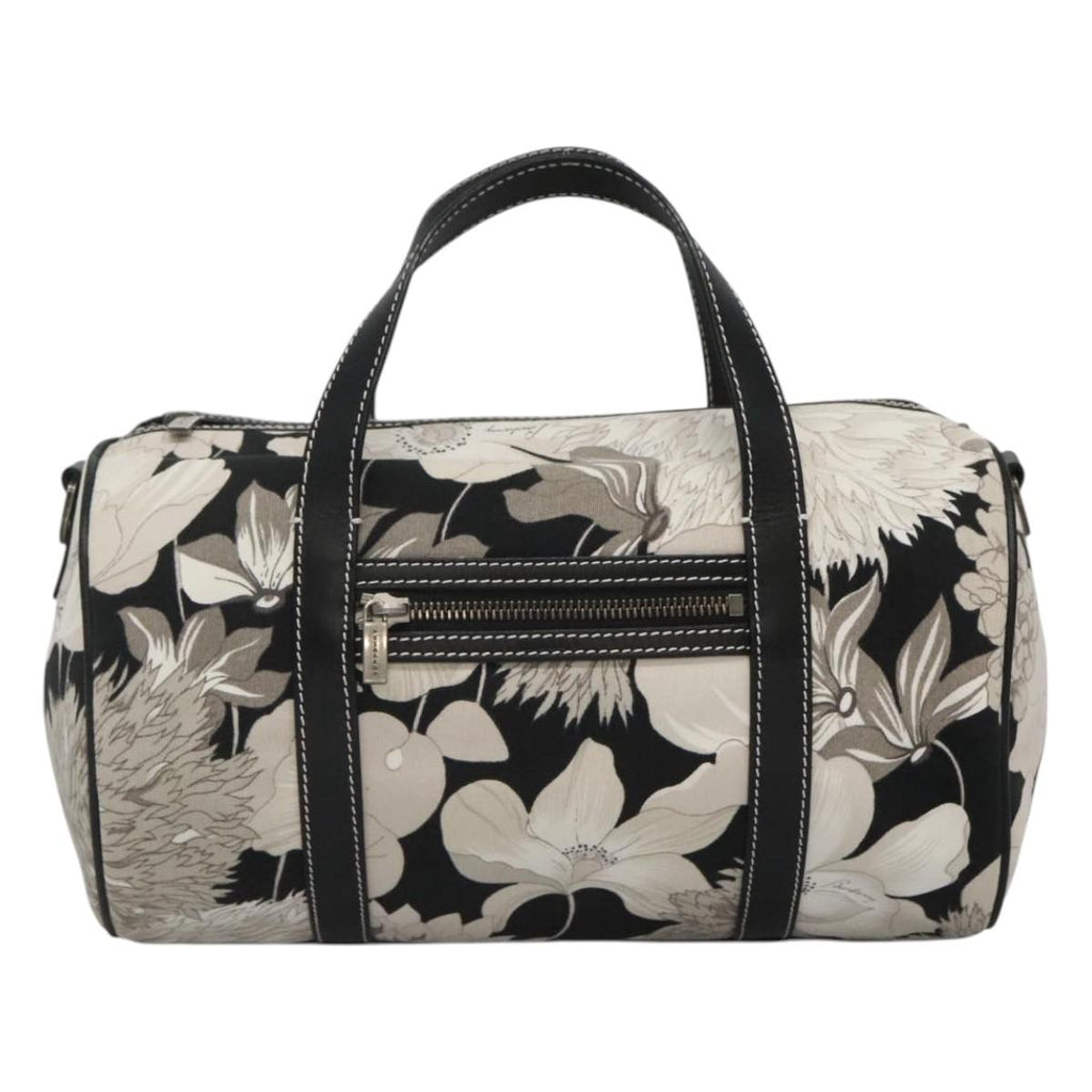 BURBERRY Hand Bag Canvas 2way Black 125906