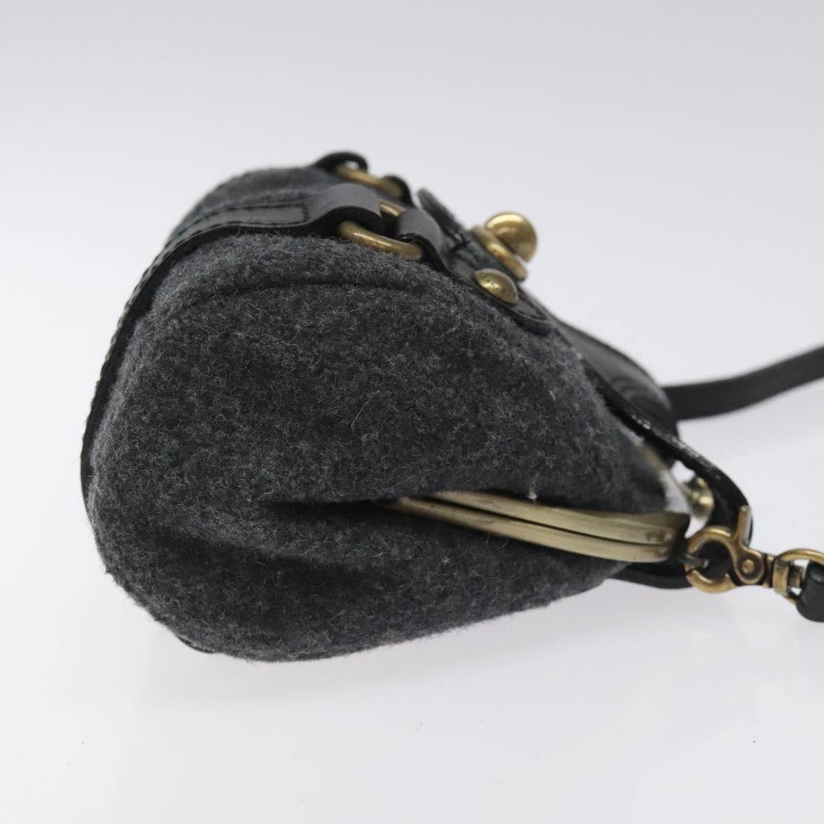 BURBERRY Blue Label Shoulder Bag Wool Gray 126115