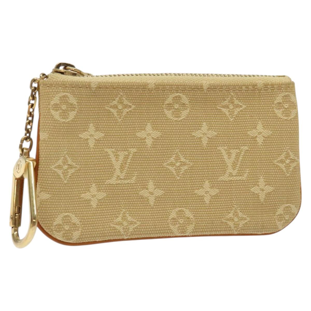 LOUIS VUITTON Monogram Mini Pochette Cles Coin Purse Beige M92438 LV 126319