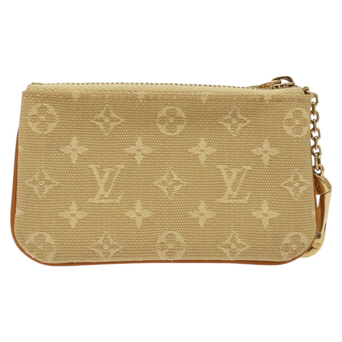 LOUIS VUITTON Monogram Mini Pochette Cles Coin Purse Beige M92438 LV 126319