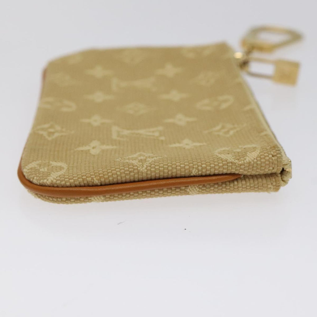 LOUIS VUITTON Monogram Mini Pochette Cles Coin Purse Beige M92438 LV 126319