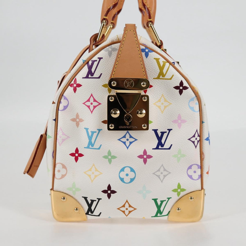 LOUIS VUITTON Monogram Multicolor Speedy 30 Hand Bag White M92643 126568V