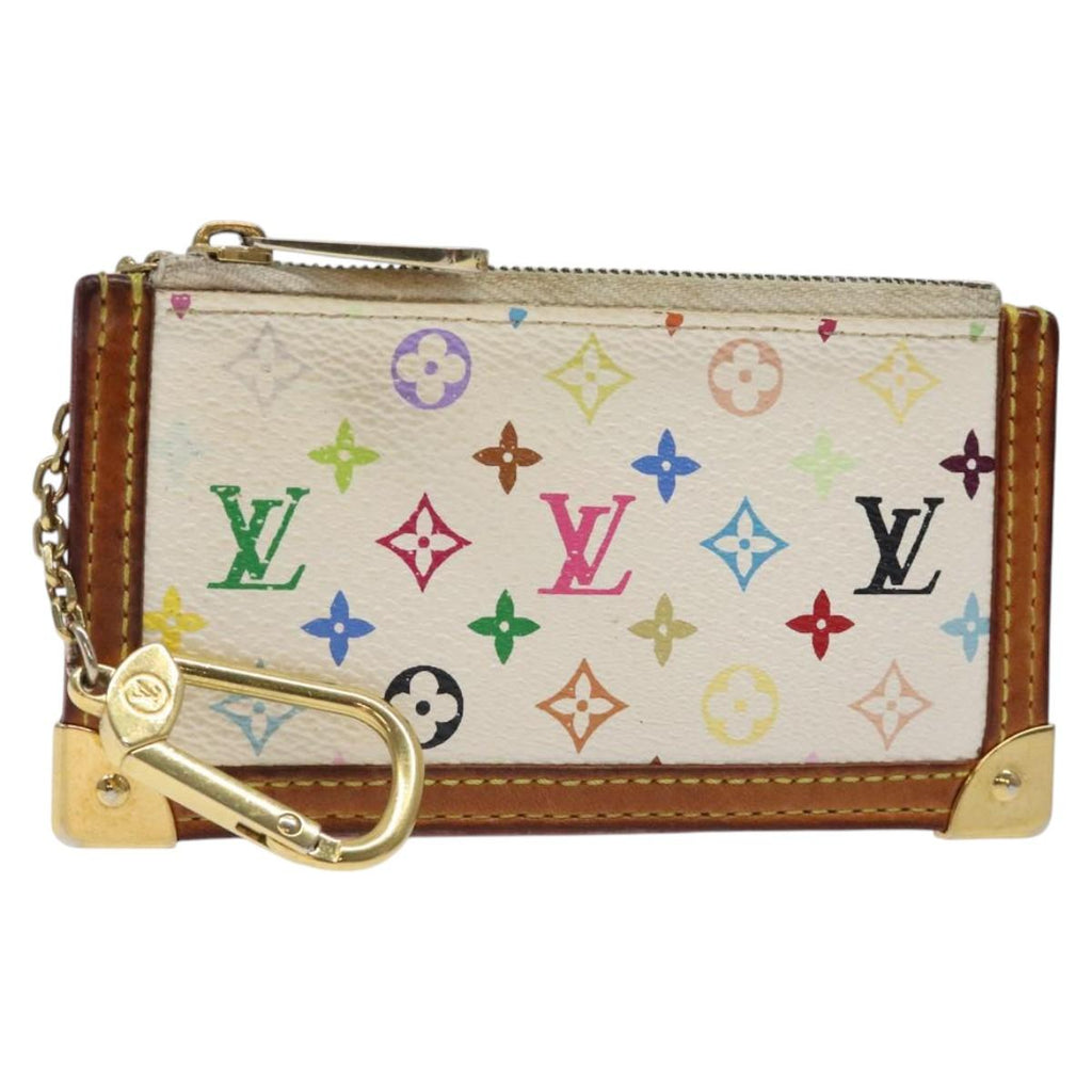 LOUIS VUITTON Monogram Multicolor Pochette Cles Purse White M92655 126643