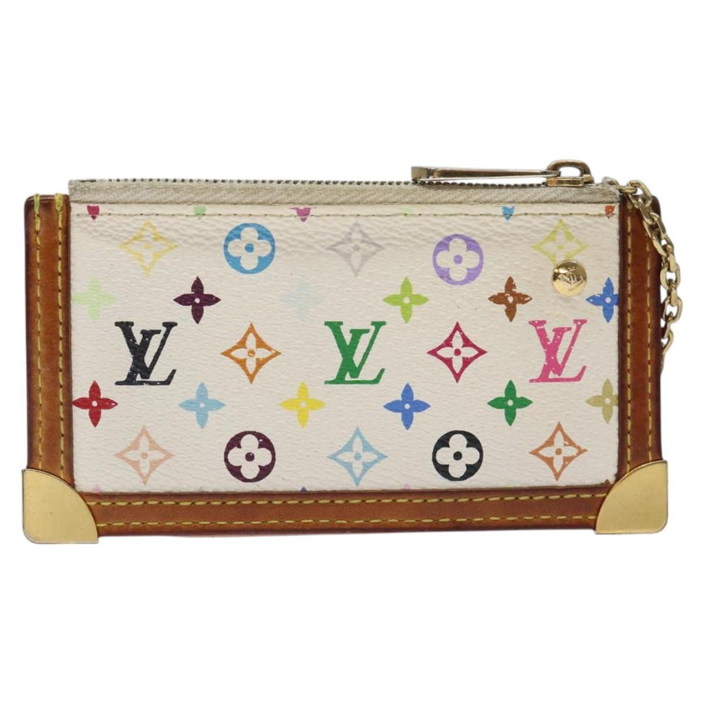 LOUIS VUITTON Monogram Multicolor Pochette Cles Purse White M92655 126643