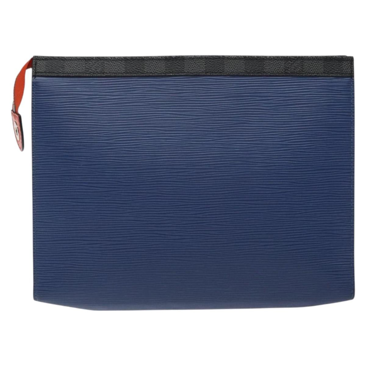 LOUIS VUITTON Epi Pochette Voyager MM Pouch Blue M62912 LV 127163