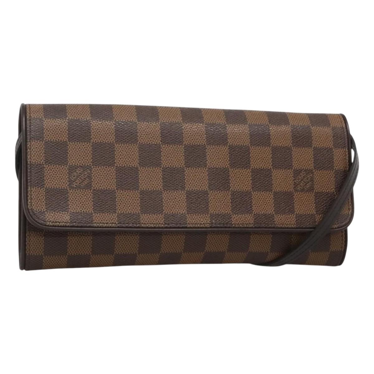 LOUIS VUITTON Damier Ebene Pochette Twin GM Shoulder Bag SPO N51851 127178