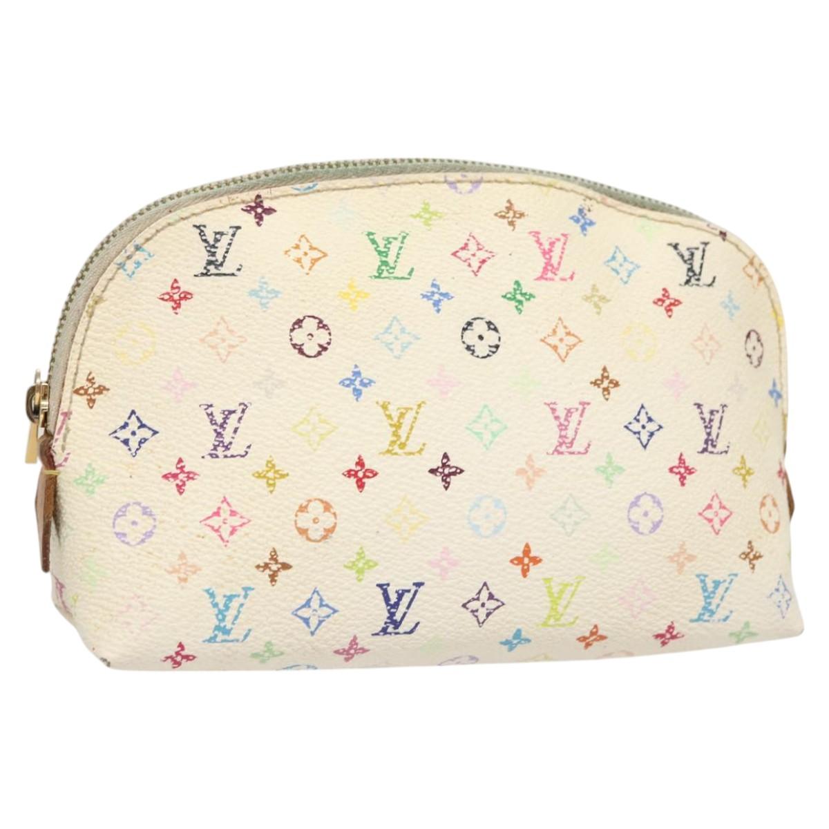 LOUIS VUITTON Monogram Multicolor Pochette Cosmetic White M47354 127372