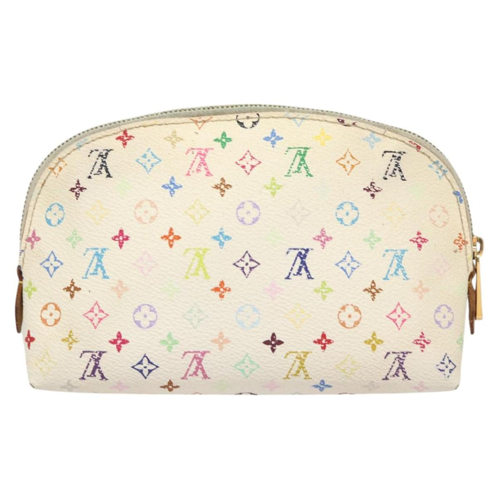 LOUIS VUITTON Monogram Multicolor Pochette Cosmetic White M47354 127372
