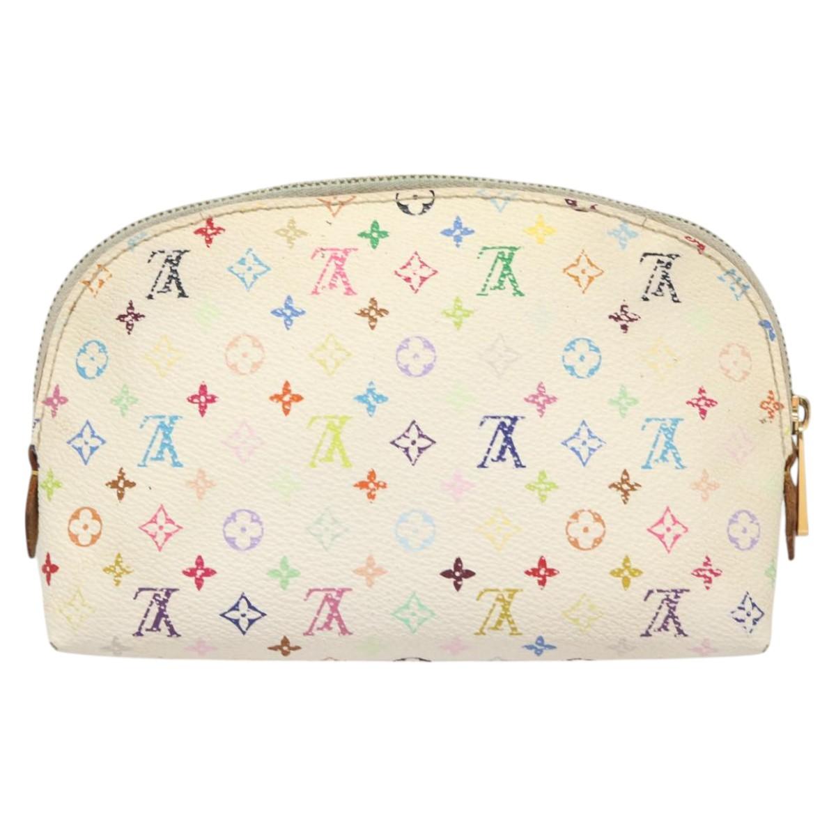 LOUIS VUITTON Monogram Multicolor Pochette Cosmetic White M47354 127372